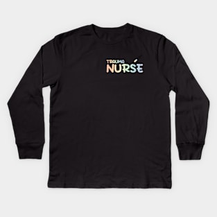 Trauma Nurse Rainbow Kids Long Sleeve T-Shirt